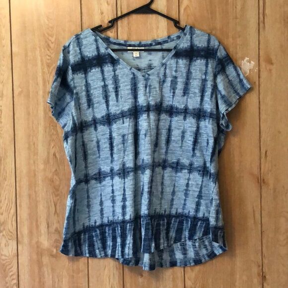 Style & Co Blue Tie Dye Plus Sized Tee Shirt 2X - Picture 2 of 12